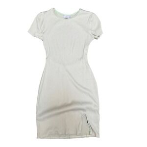 URBAN OUTFITTERS Ribbed Cutout Back Mini Dress Women's Size S Green Short Sleeve